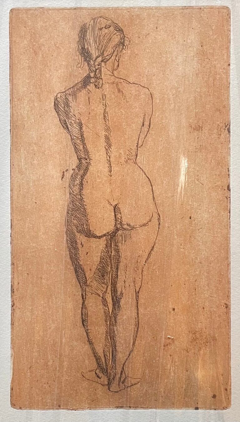 Akt seljavaates, Aino Bach