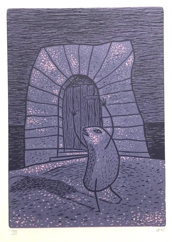VIHALEMM, Arno Eesti Kunst Graafika Värviline linool Illustratsioon Pallas