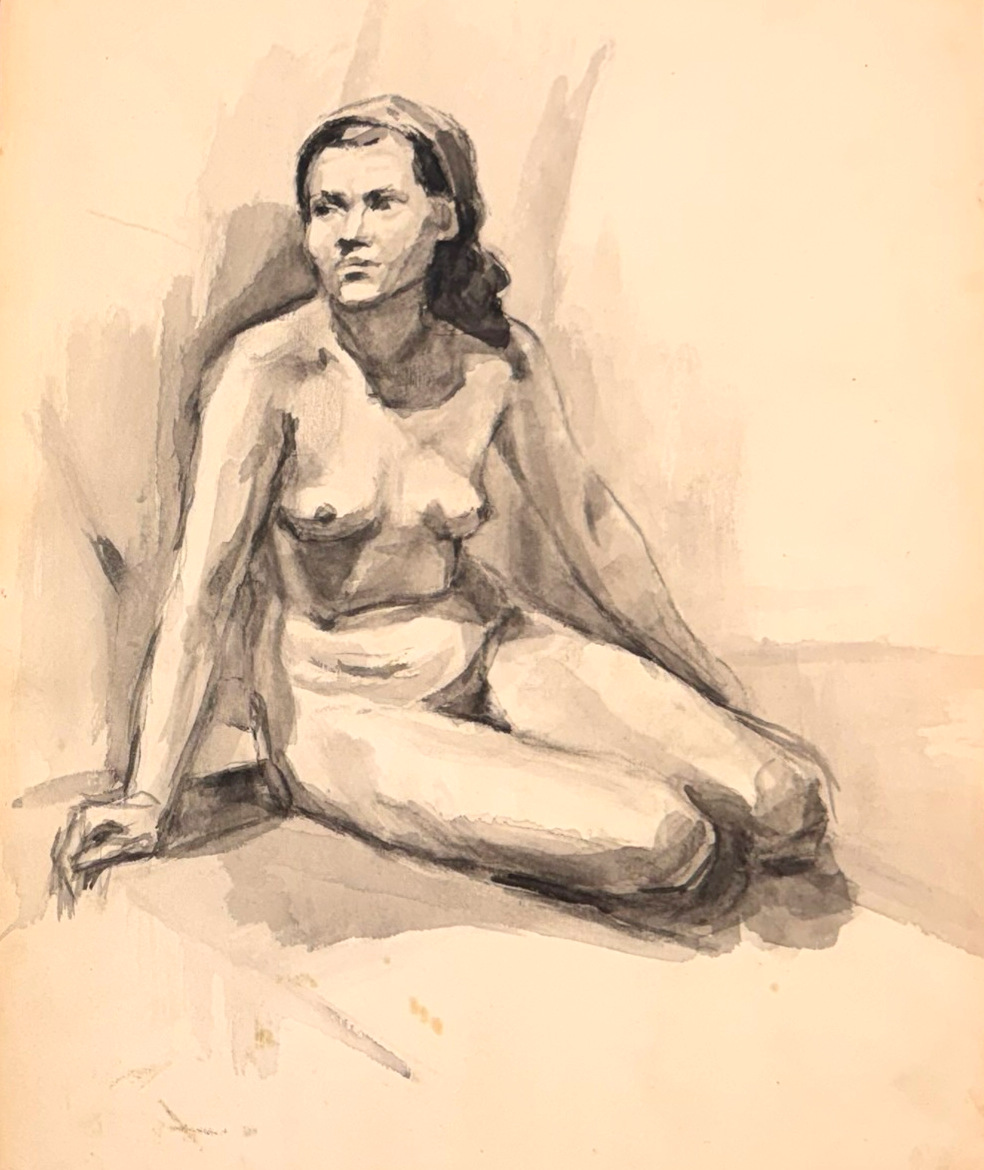 “Istuv akt pearätiga”, 1943