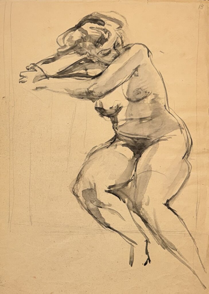 "Istuv naisakt otsevaates", 1943