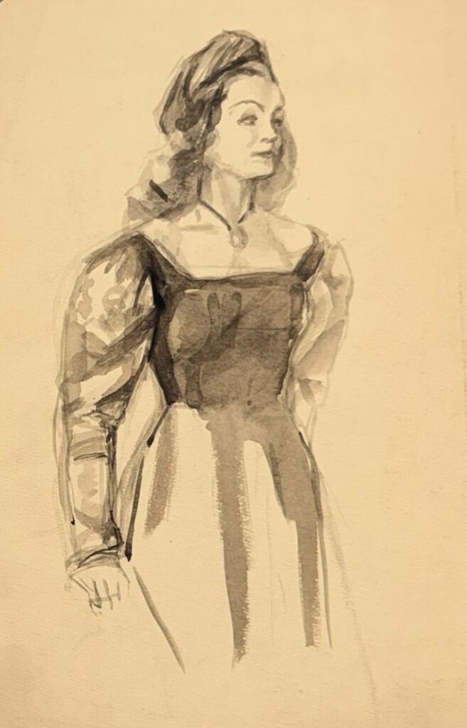 "Seisev naine rahvarõivais", 1950